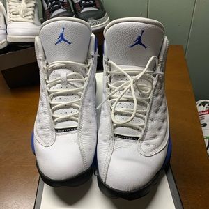 air Jordan 13s White and Royal Blue